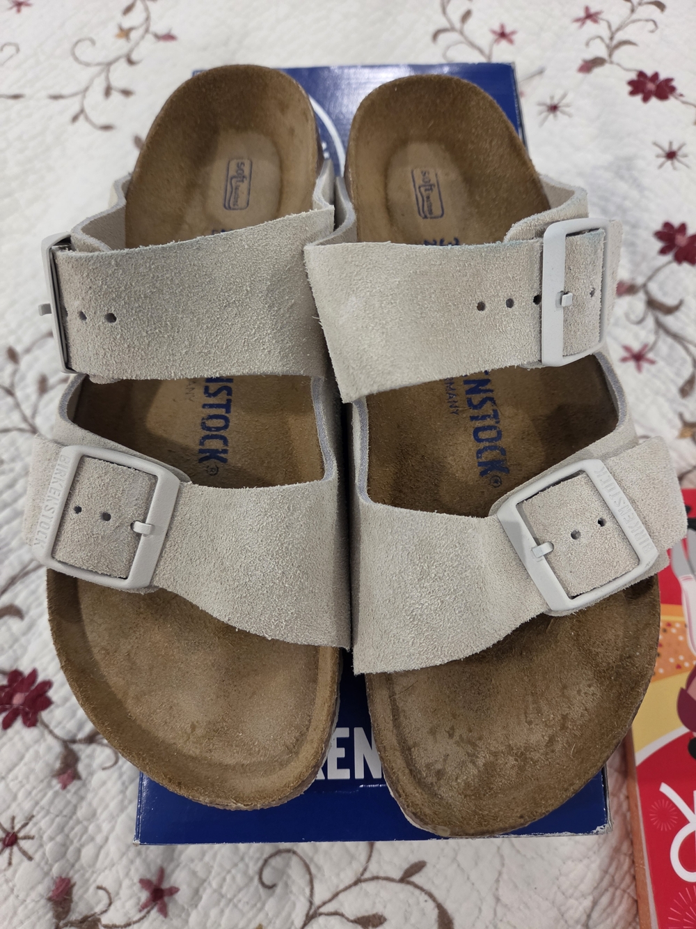 Birkenstock Arizona Modern Suede Sandals in Antique White - Picture 5 of 5